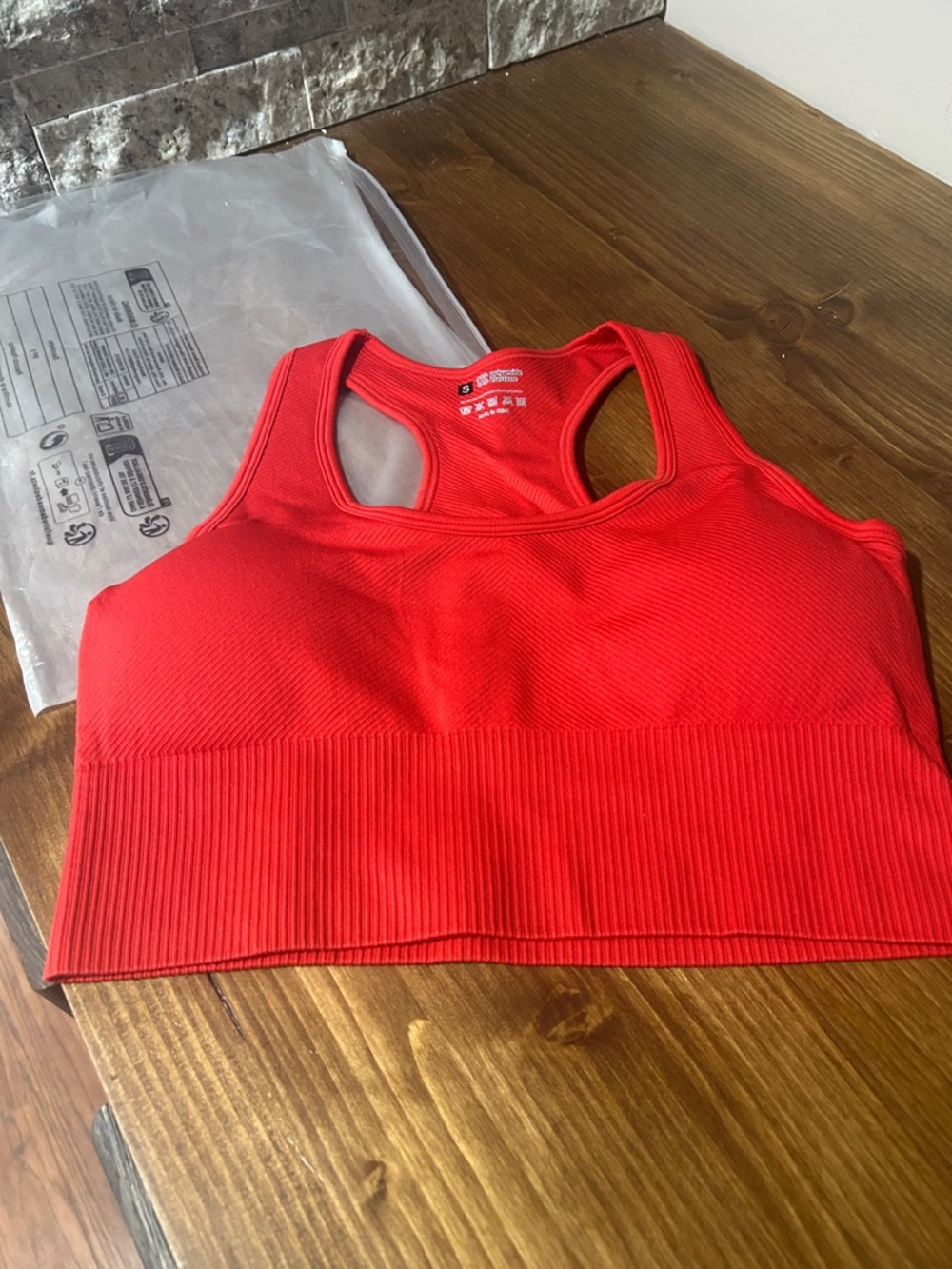 Red Seamless Racerback Sports Bra New size small